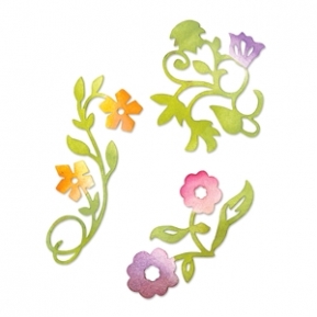 Sizzix Sizzlits die set 3pk flower vines ― VIP Office HobbyART