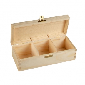 Деревянная коробка для чая. 3 отделения 22x9.5x8cm ― VIP Office HobbyART