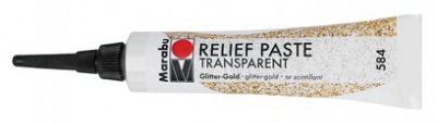 Klaasivärvi kontuur Marabu 20 мл Glitter-Gold 584 ― VIP Office HobbyART