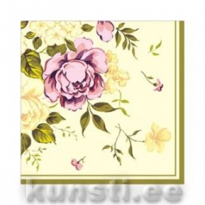 Napkin VINTAGE FLOWERSS champagne ― VIP Office HobbyART