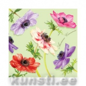 Napkin ANEMONE green ― VIP Office HobbyART