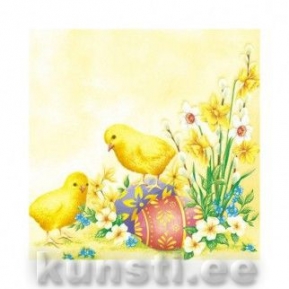 Napkin POULTS IN THE GRASS yellow ― VIP Office HobbyART