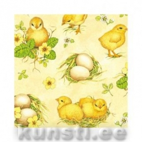 Napkin CHICKEN FIELD cream ― VIP Office HobbyART