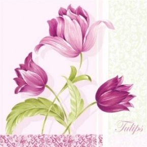 Салфетка для декупажа Romantic Tulips Rosa SDL002904 ― VIP Office HobbyART