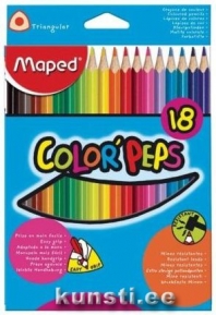 Набор трехгранных цветных карандашей Maped 18цв  Color Peps ― VIP Office HobbyART