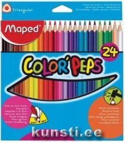 Набор трехгранных цветных карандашей Maped 24цв  Color Peps ― VIP Office HobbyART