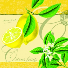 Салфетка для декупажа 13305096 33 x 33 cm CITRUS FRUITS YELLOW ― VIP Office HobbyART