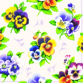 Салфетка для декупажа 13305885 33 x 33 cm PANSY WHITE ― VIP Office HobbyART