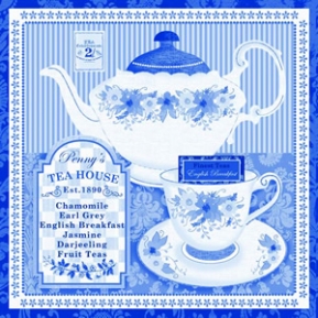 Salvrätik 13306275 33 x 33 cm TEA TIME BLUE ― VIP Office HobbyART