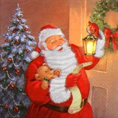 Салфетка для декупажа 303514  - 33 x 33 cm Santa?s List ― VIP Office HobbyART