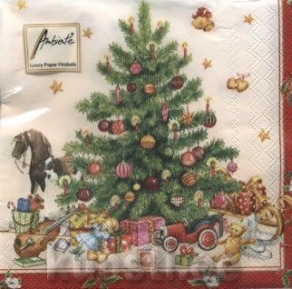 Napkin 33303520 33 x 33 cm NOSTALGIC CHRISTMAS TREE ― VIP Office HobbyART