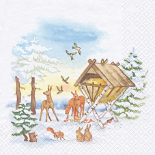 Салфетка для декупажа 610820  - 33 x 33 cm Animals in Winter ― VIP Office HobbyART