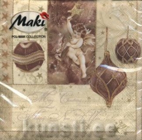 Салфетка для декупажа SLGW-004802 33 x 33 cm nostalgia cream/brown ― VIP Office HobbyART