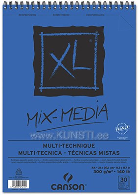 Eskiisiplokk Canson XL Mix Media A3/300g 30 lehte spiraal ― VIP Office HobbyART