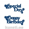 Lõikenoad Tattered Lace ACD059 Happy Birthday and Special day interlocking die