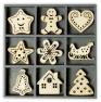 Wooden ornaments 10,5x10,5cm 45tk