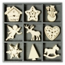 Wooden ornaments 10,5x10,5cm 45tk