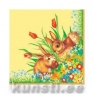 Napkin PAIR OF RABBITS yellow