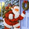 Napkin 303513  - 33 x 33 cm Santa at Front Door