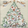 Салфетка для декупажа L-509360 33 x 33 cm CHRISTMAS TIMES cream