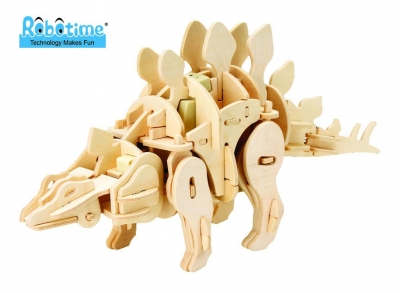 D440 Wooden puzzle Mini Stegosaurus ― VIP Office HobbyART