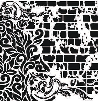 Grunge wall stencil midi gcsm-005 25x25 ― VIP Office HobbyART
