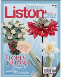 Borda en list&#243;n & punto cruz Мексиканский журнал рукоделия в номере - цветы из ткани