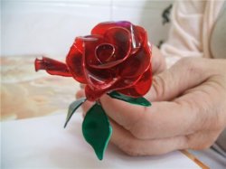 Роза витражными красками 